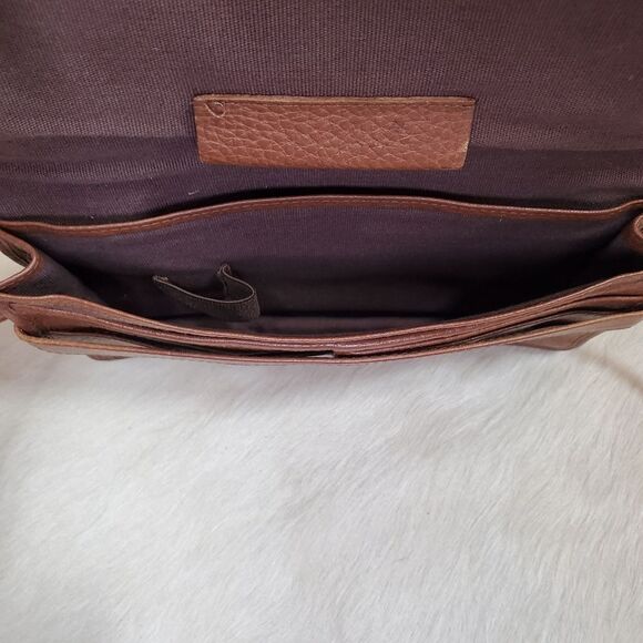 Fossil Crossbody Organizer Purse Women’s Small Brown Leather Shoulder Bag Boho - Picture 5 of 10